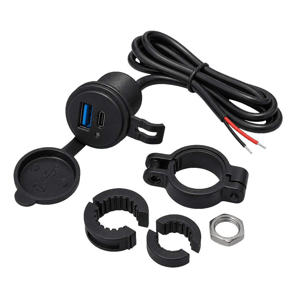شاحن موتوسيكل Type-C + USB