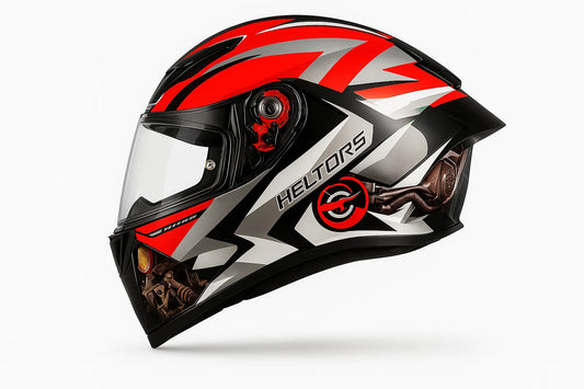 Red MotoHelmet Heltors